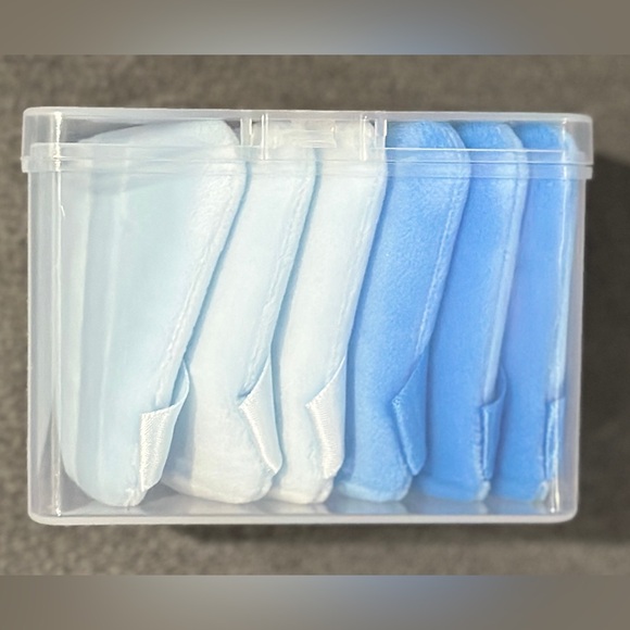 🩷💙Mimicoco Pink or Blue Triangle Velour Makeup Puffs 6-Piece Set - Picture 7 of 11